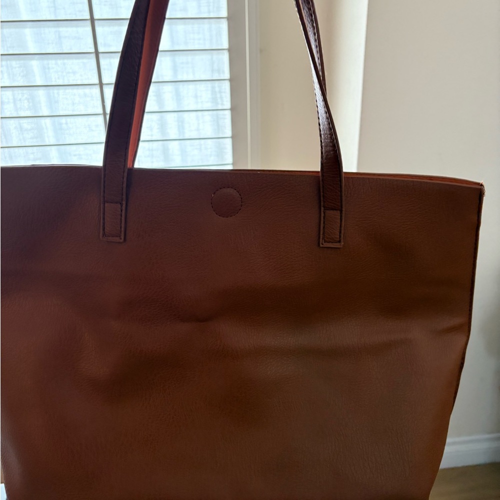 Elegant Brown Leather Tote Bag